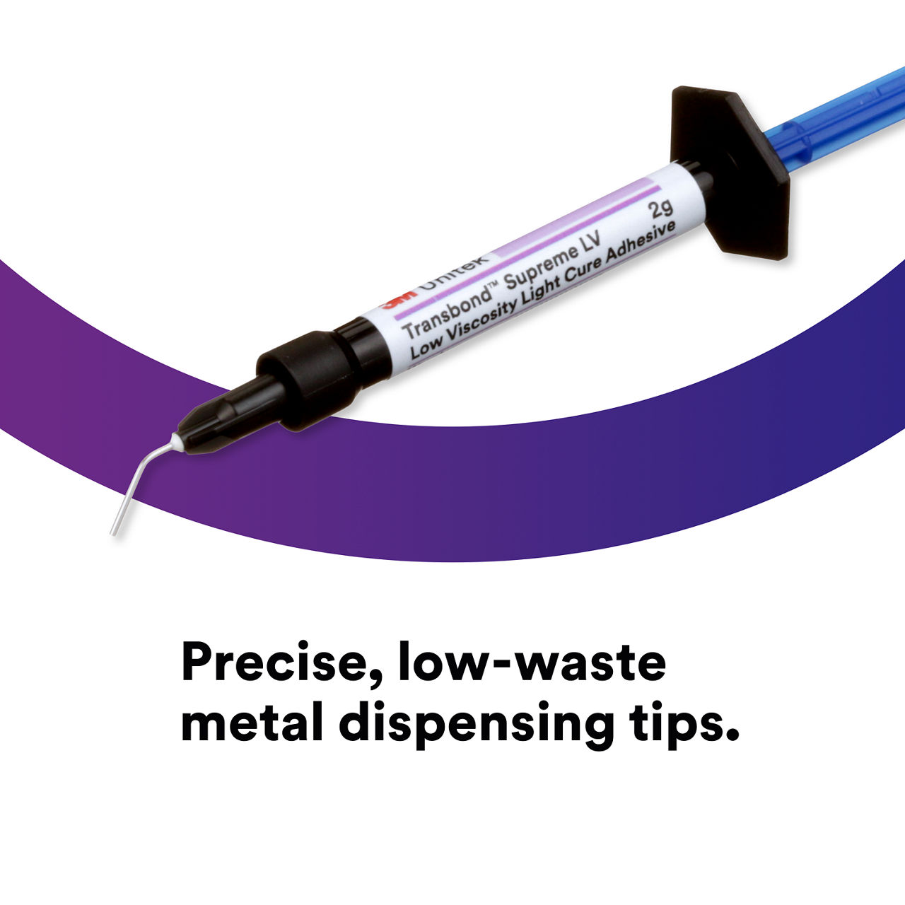 (5) Transbond Supreme LV Adhesive: Precise, low-waste metal dispensing tips