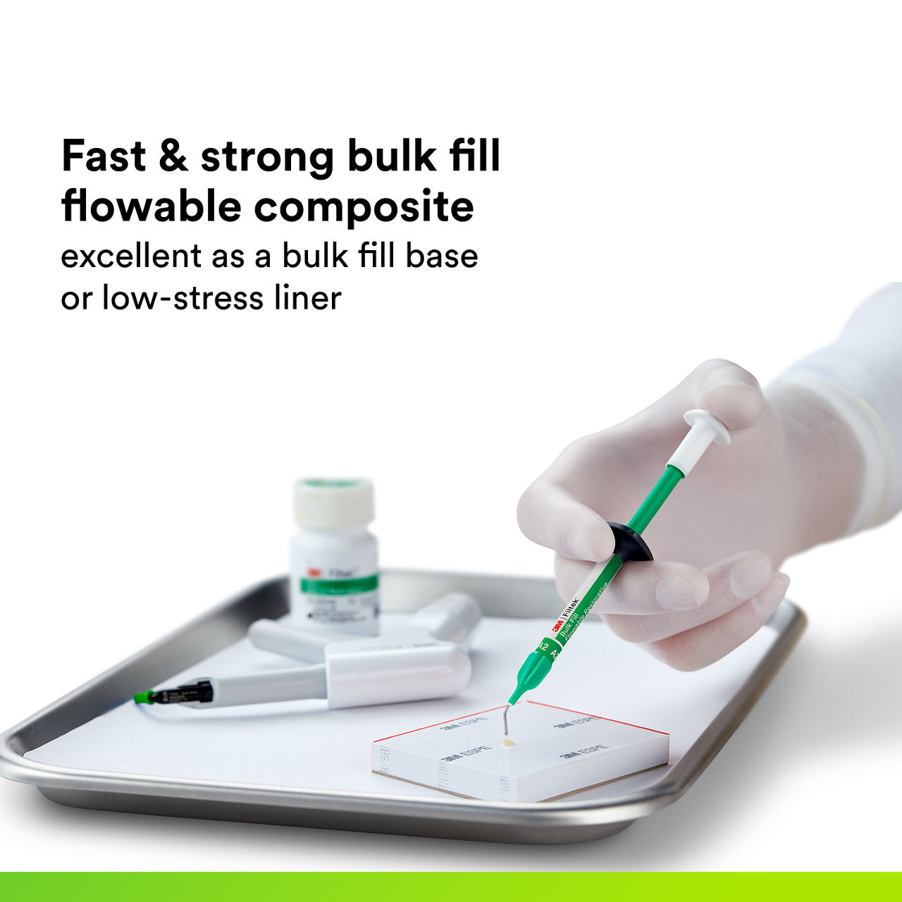 (1) 3M™ Filtek™ Bulk Fill Flowable Restorative Syringe: Fast & strong bulk fill flowable composite