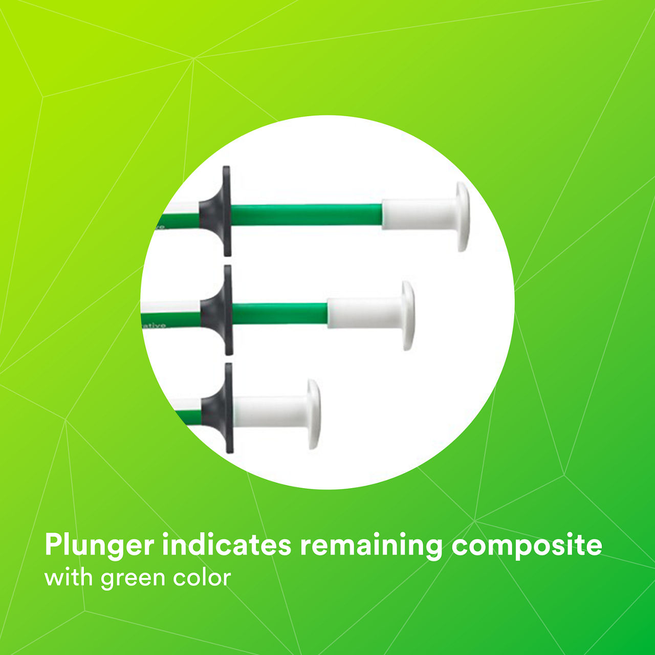 (6) 3M™ Filtek™ Bulk Fill Flowable Restorative Syringe: Plunger indicates remaining composite