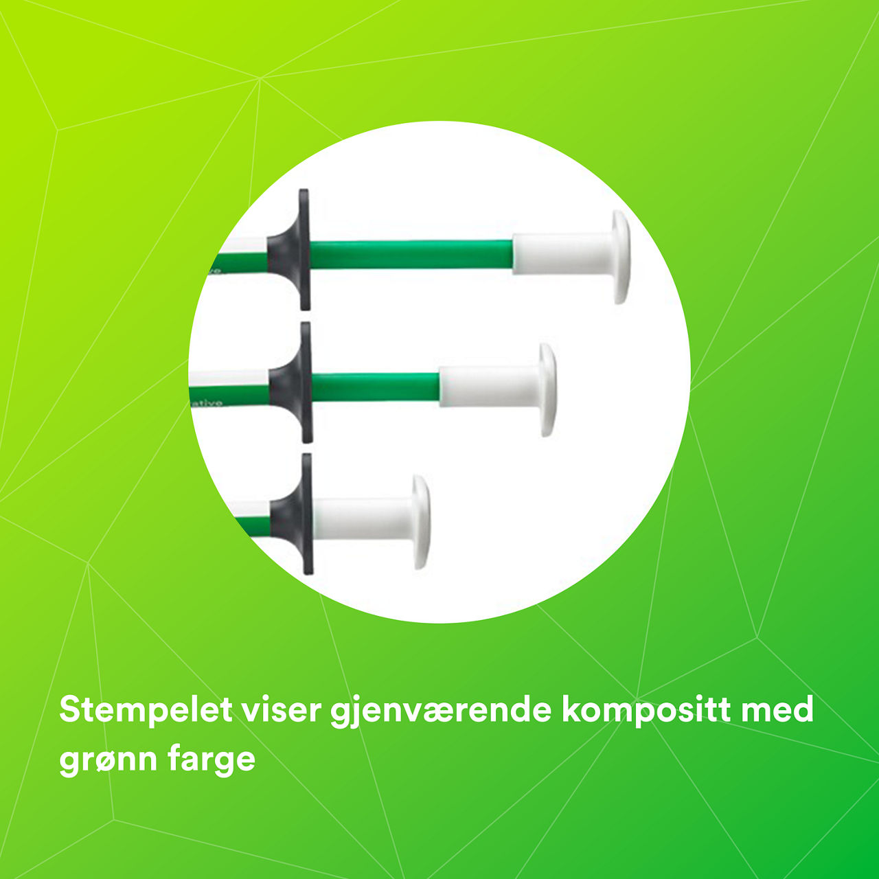 (6) 3M™ Filtek™ Bulk Fill Flowable restaureringssprøyte: Stempel indikerer gjenværende kompositt