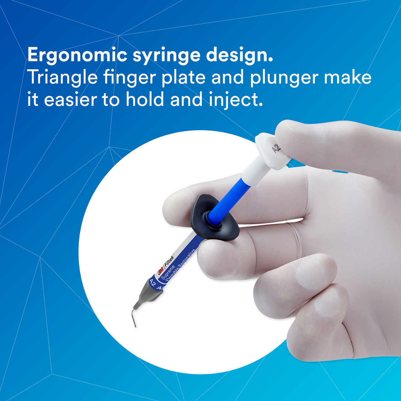 (3) Filtek Supreme Flowable, Syringe: Ergonomic syringe design