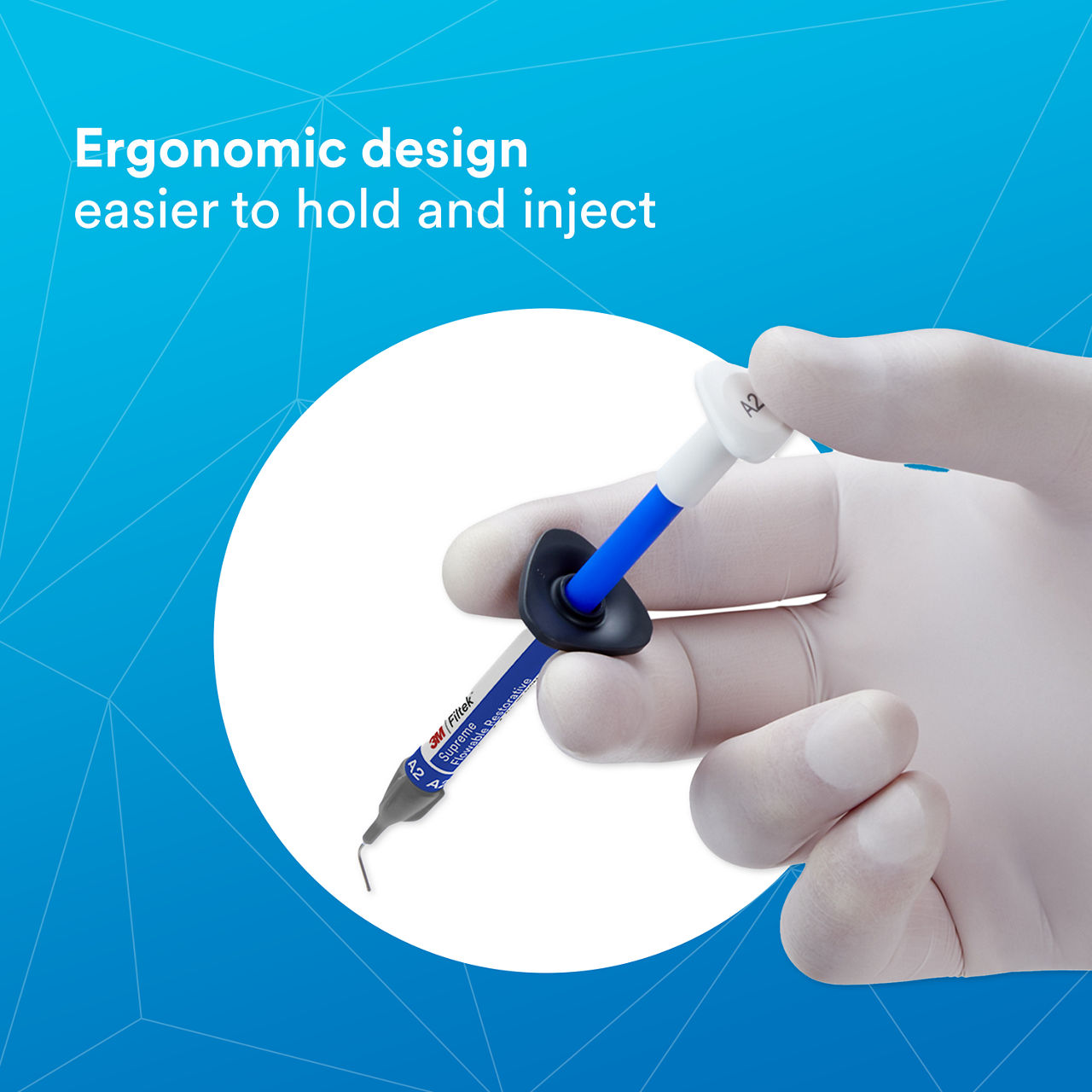 (3) Filtek Supreme Flowable, Syringe: Ergonomic design