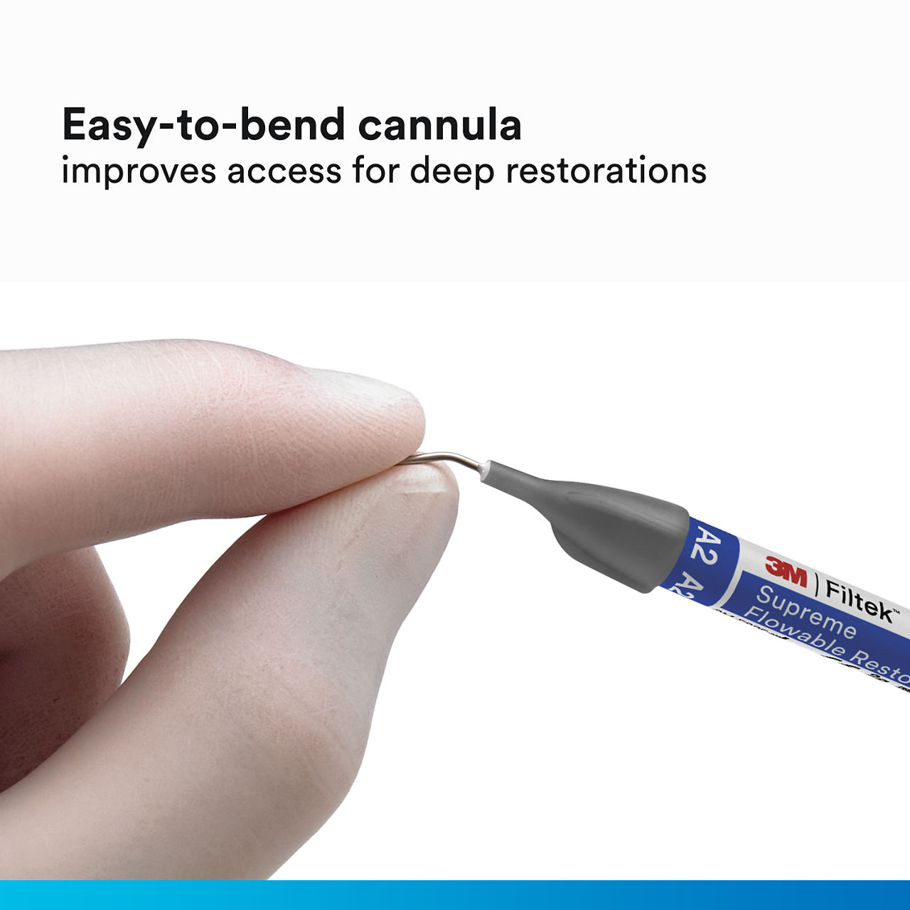 (5) Filtek Supreme Flowable, Syringe: Easy-to-bend cannula