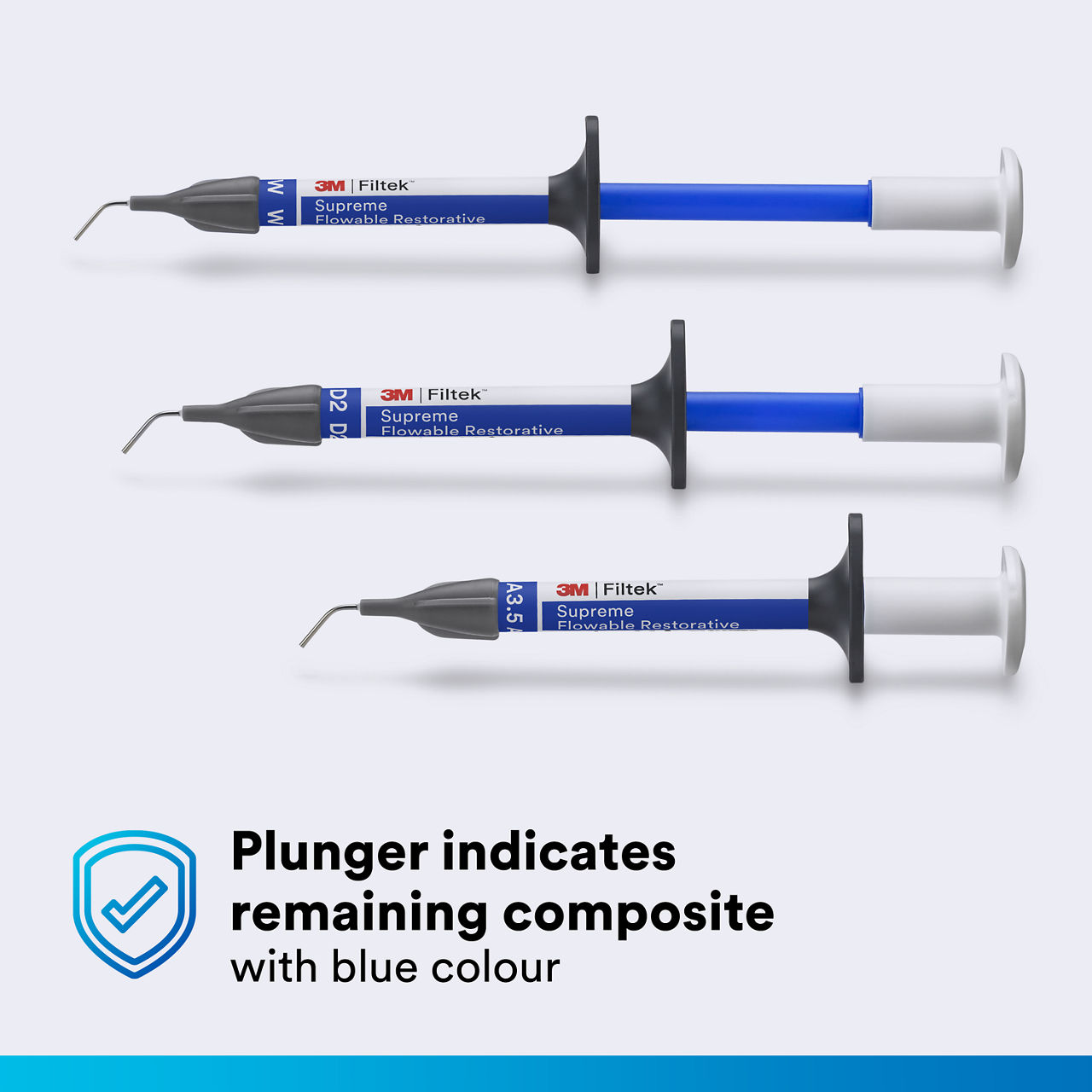 6 Filtek Supreme Flowable, Syringe: Plunger indicates remaining composite