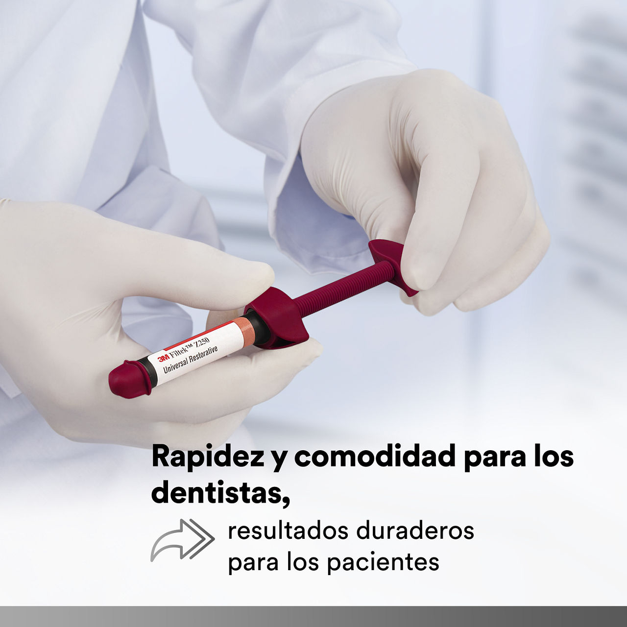 (1) Filtek Z250 Universal, Jeringa: Rapidez y comodidad