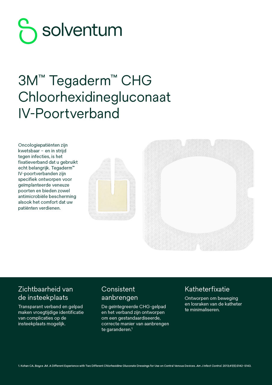 Tegaderm CHG Port (1665R) application and removal brochure