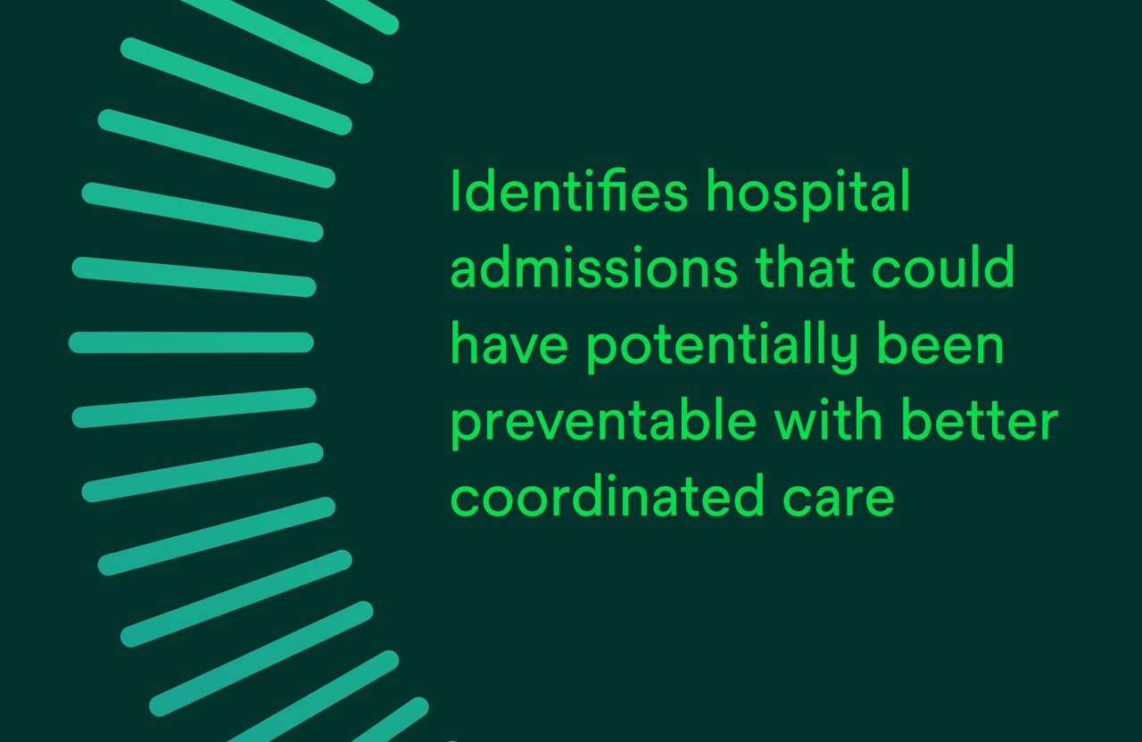 Potentially Preventable Admissions (PPA): Identifies hospital admissions that could potentially have been prevented with better coordinated care