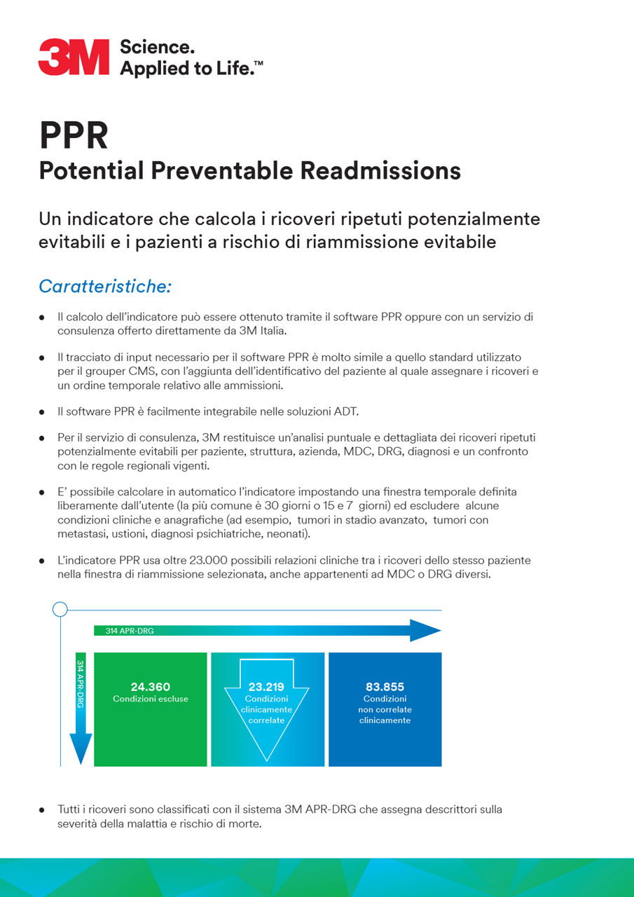 Brochure Solventum™ Potentially Preventable Readmissions (PPRs) Classification System IT