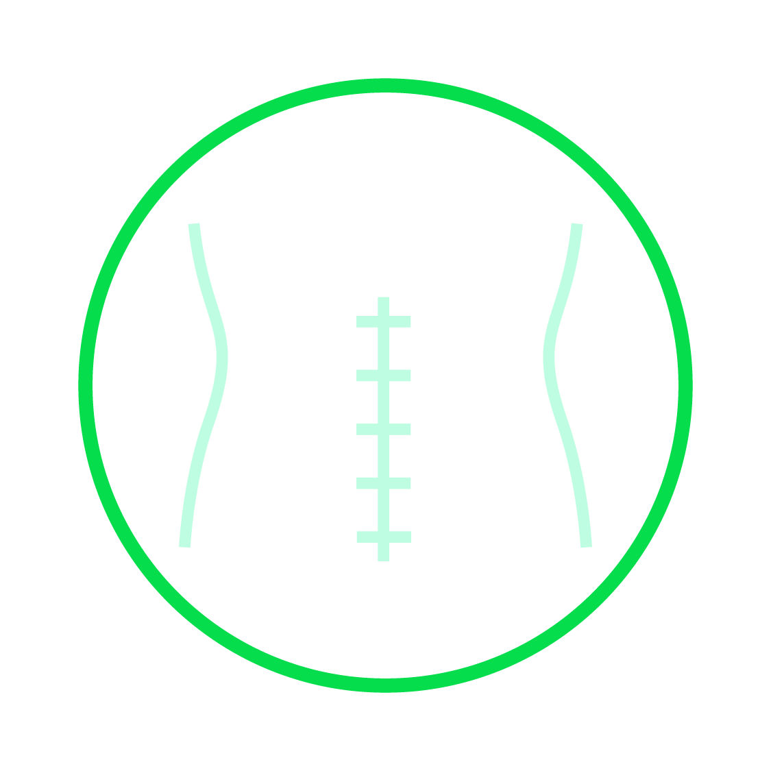 Ícone ilustrando cirurgia geral prevena - verde claro