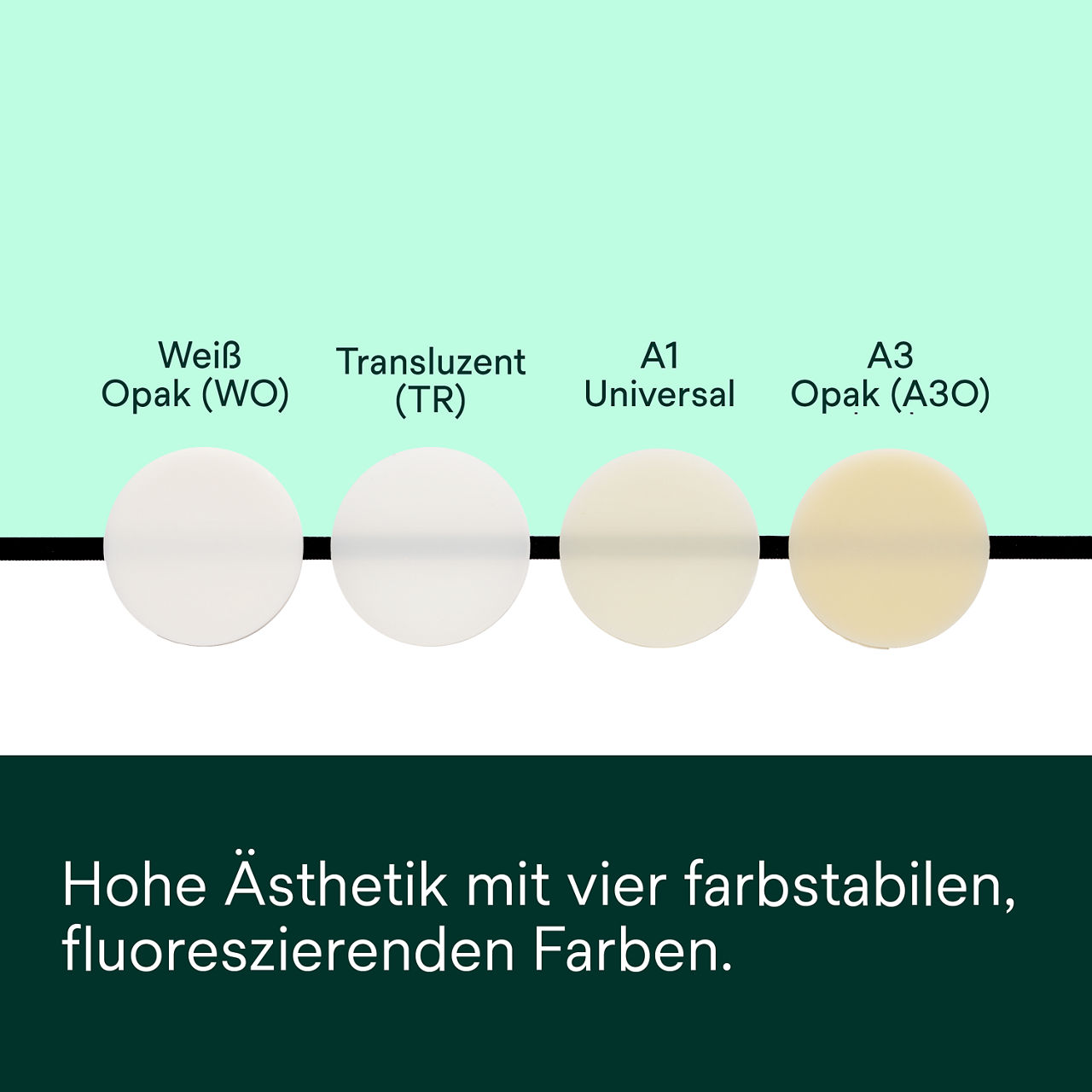 (5) RelyX™ Universal Resin Cement: Hohe Ästhetik mit vier farbstabilen fluoreszierenden Farben.