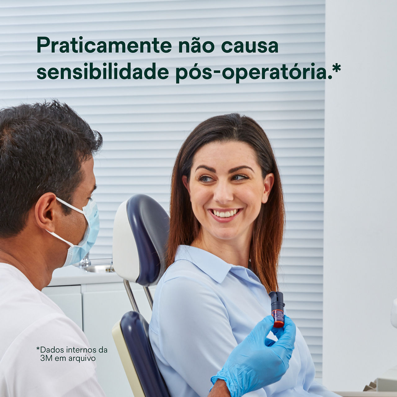 (3) Scotchbond Adesivo Universal: Praticamente nenhuma sensibilidade pós-operatória