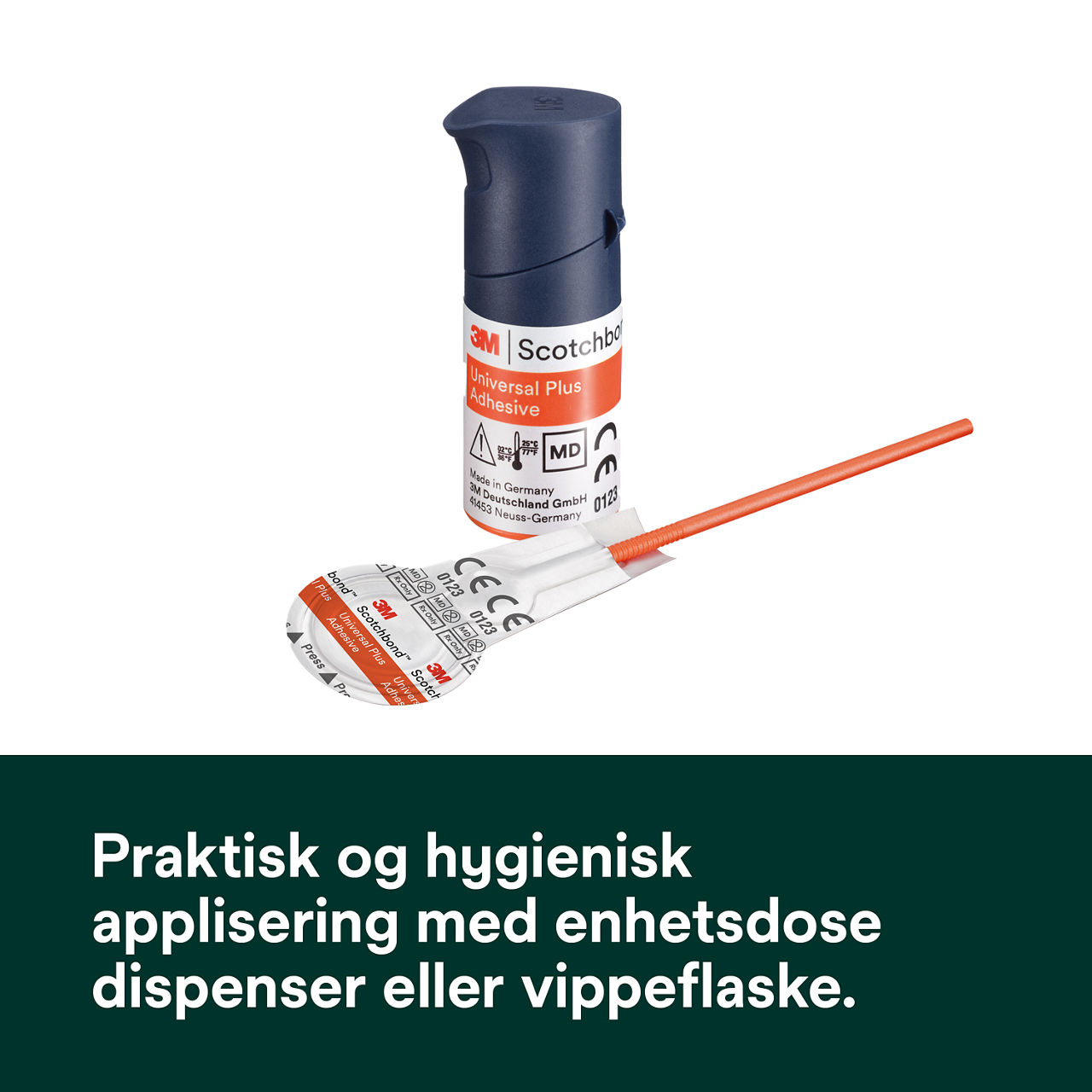 (4) ScotchBond™ Universal Adhesive Plus: Komfortabel og hygienisk levering med enhetsdose dispenser