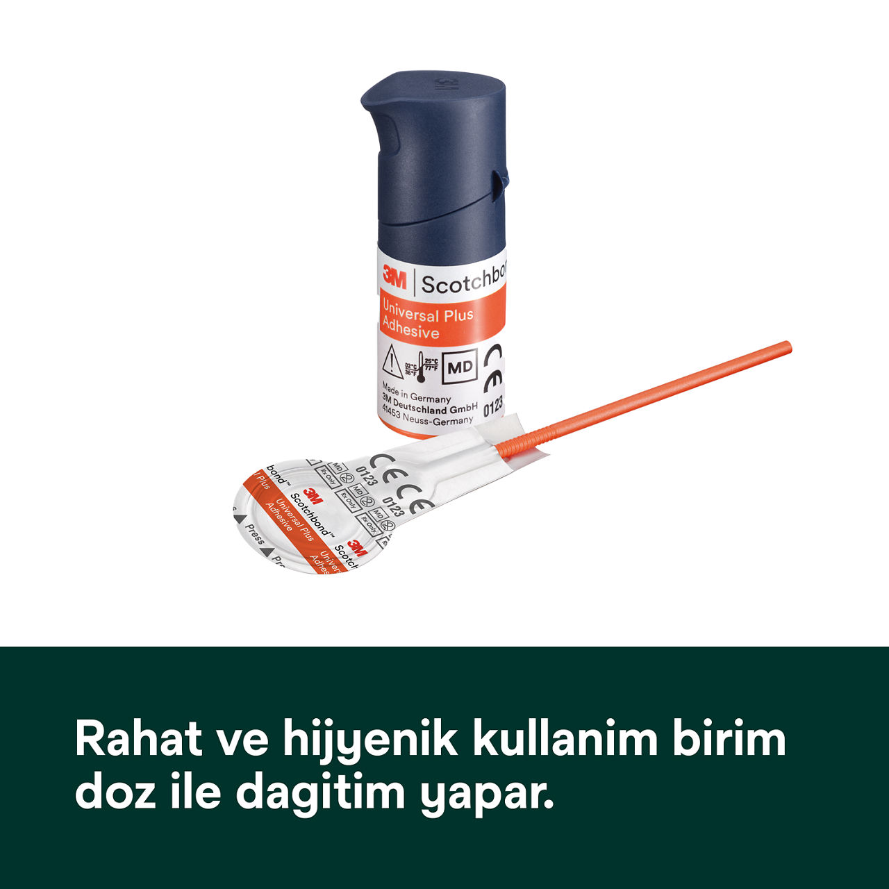 (4) Scotchbond Universal Plus Yapıştırıcı: Tek dozluk dispenser ile kullanışlı ve hijyenik uygulama