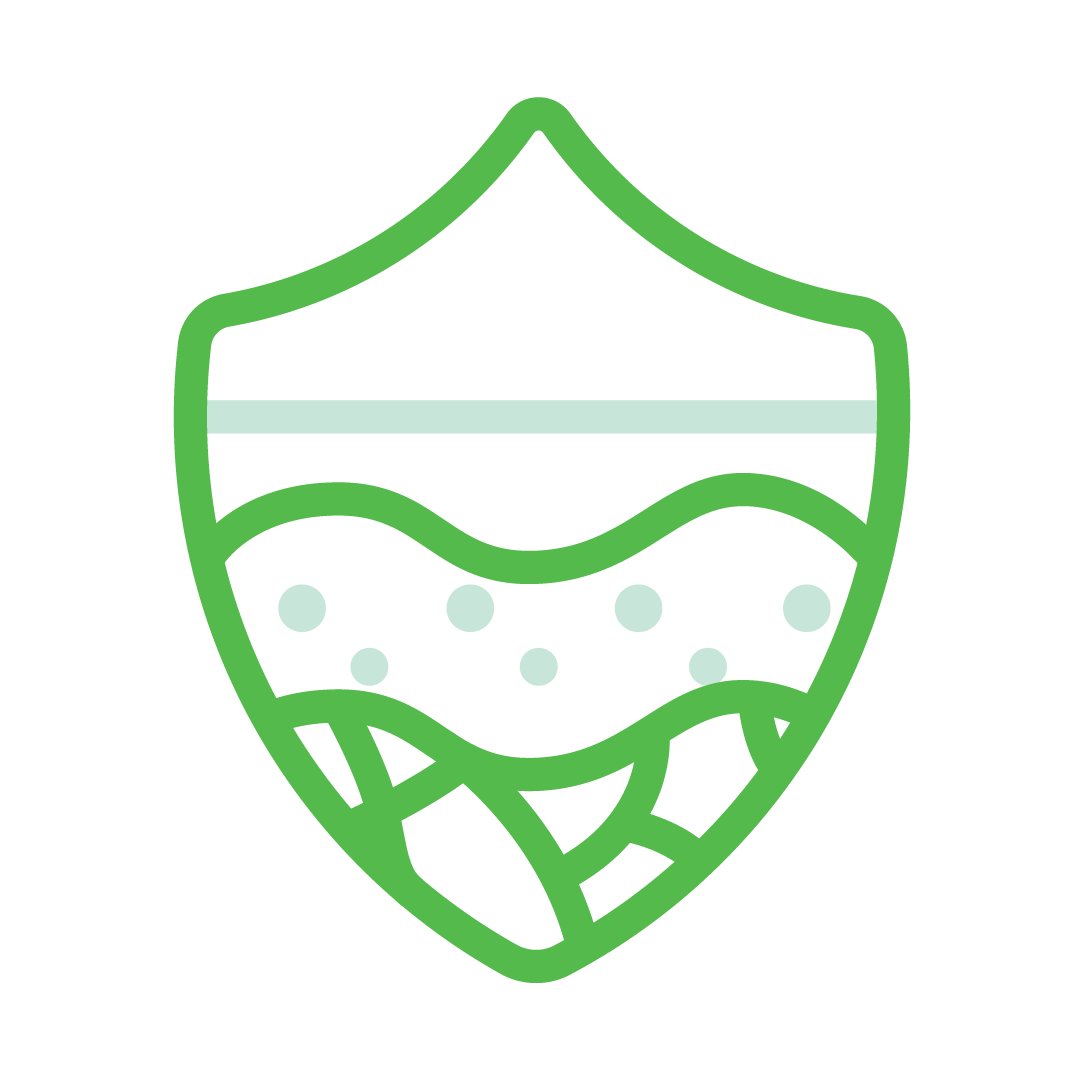 Icon that illustrates skin protection - light