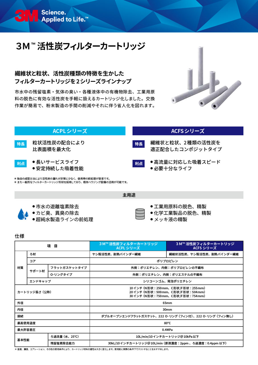 3M™ 活性炭フィルターカートリッジ