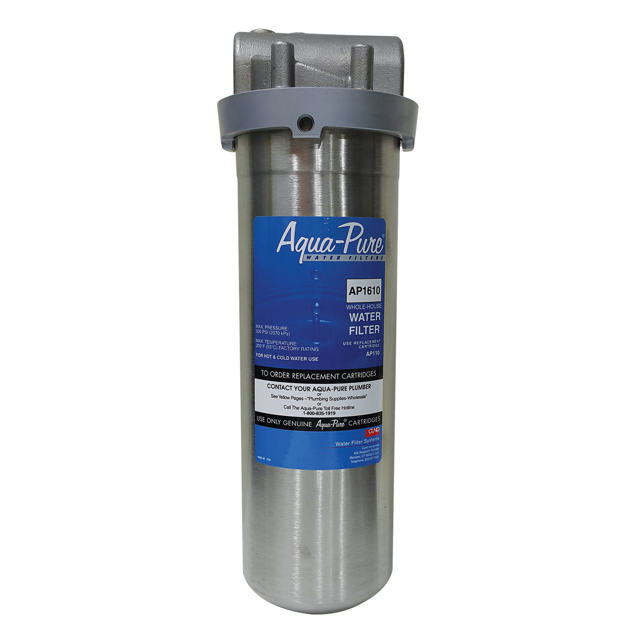 3M™ Aqua-Pure™ AP Series Whole House Water Filtration System AP1610,5530307, Stainless Steel, 4/Case