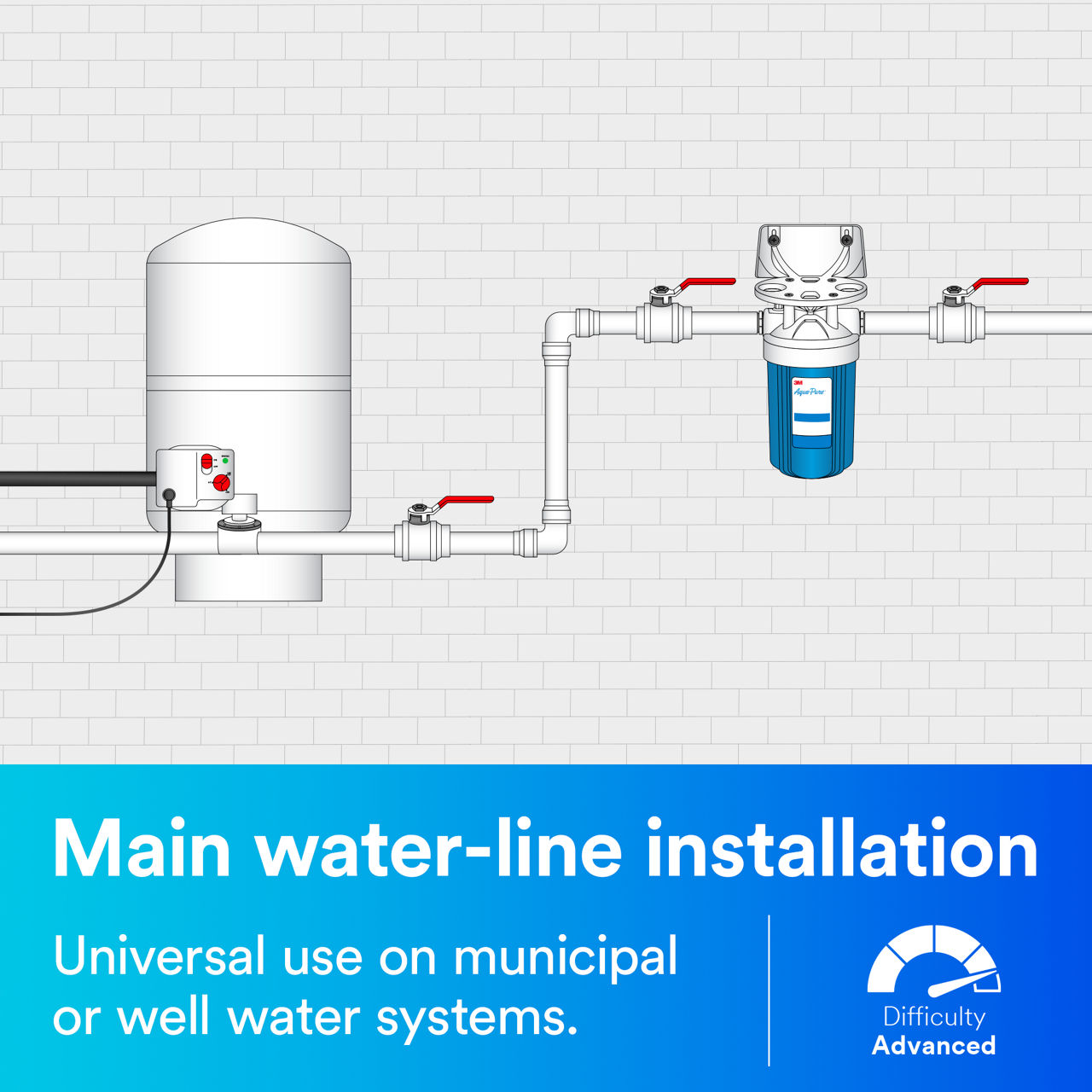 3M™ Aqua-Pure™ AP800 Series Whole House Water Filtration System AP801B B+ Content, Main Line Install