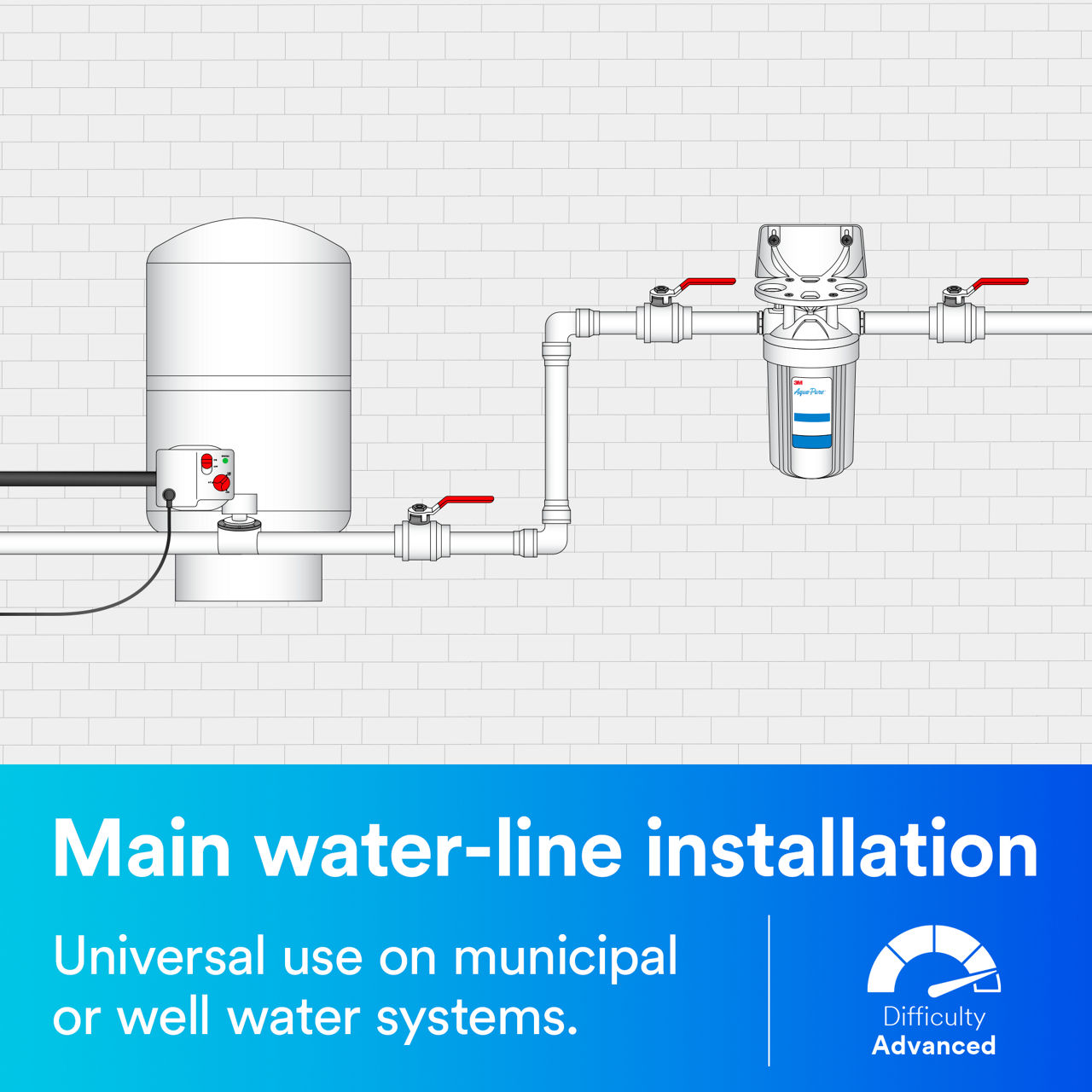 3M™ Aqua-Pure™ AP800 Series Whole House Water Filtration System AP801T B+ Content, Main Line Install