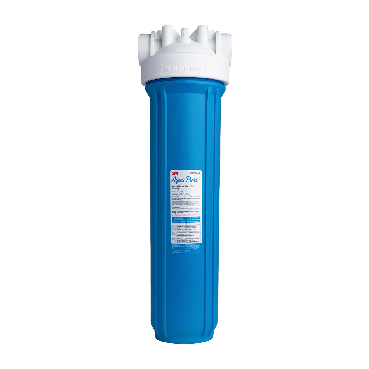 3M™ Aqua-Pure™ AP800 Series Whole House Filter Housing, AP802B, 5639202, Large Diameter, Blue Sump, 20 in, 1/CS