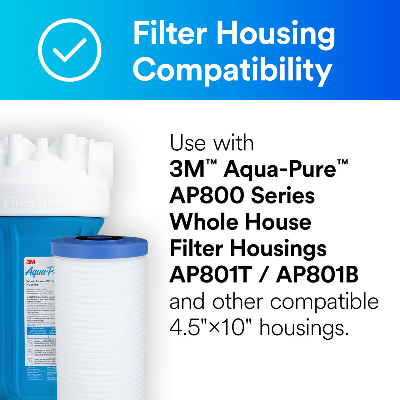 3M™ Aqua-Pure™ AP800 Series Whole House Water Filtration System, 2-AP810 B+ Content, Product Photo