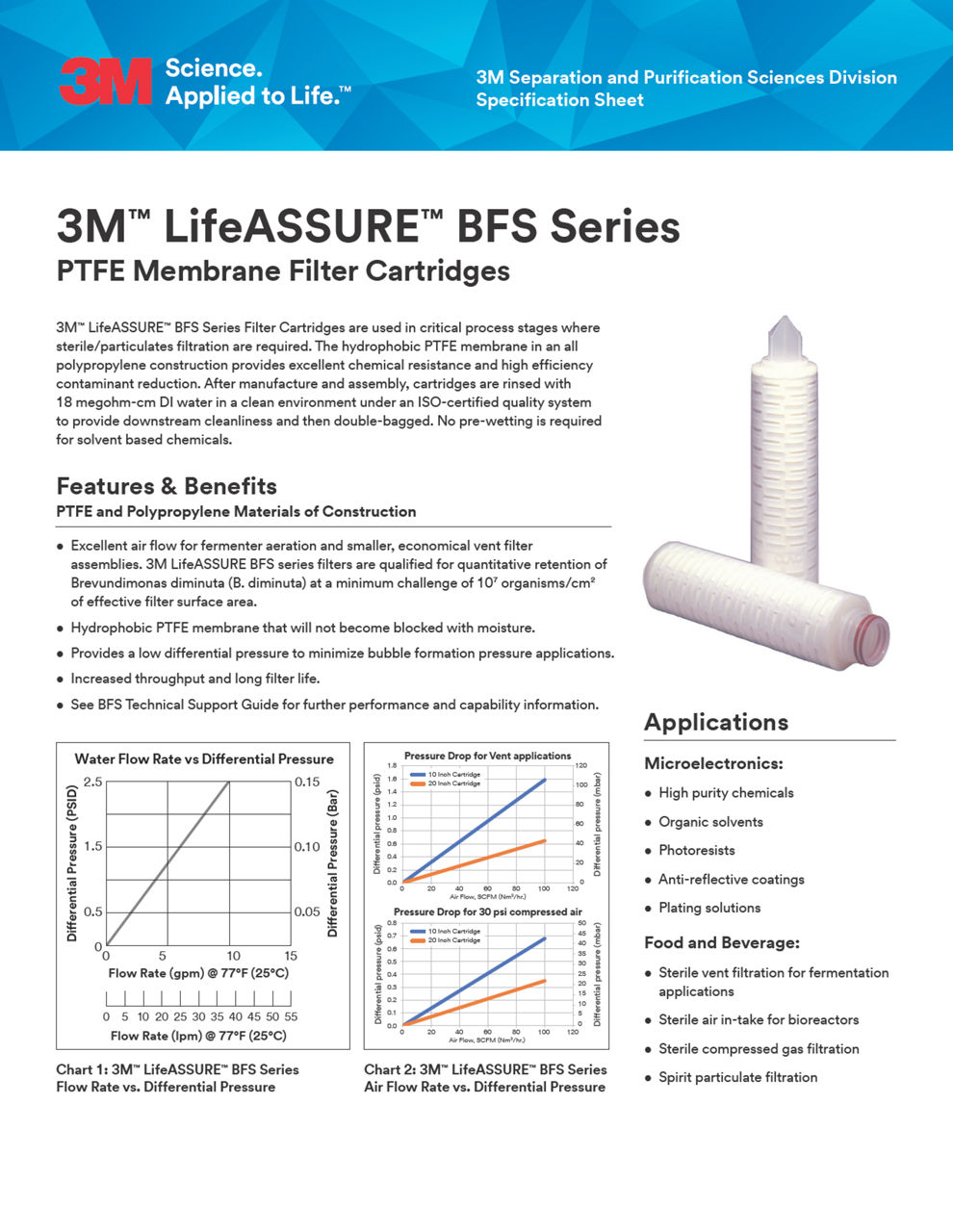 3M™ LifeASSURE™ BFS Series Filters Data Sheet