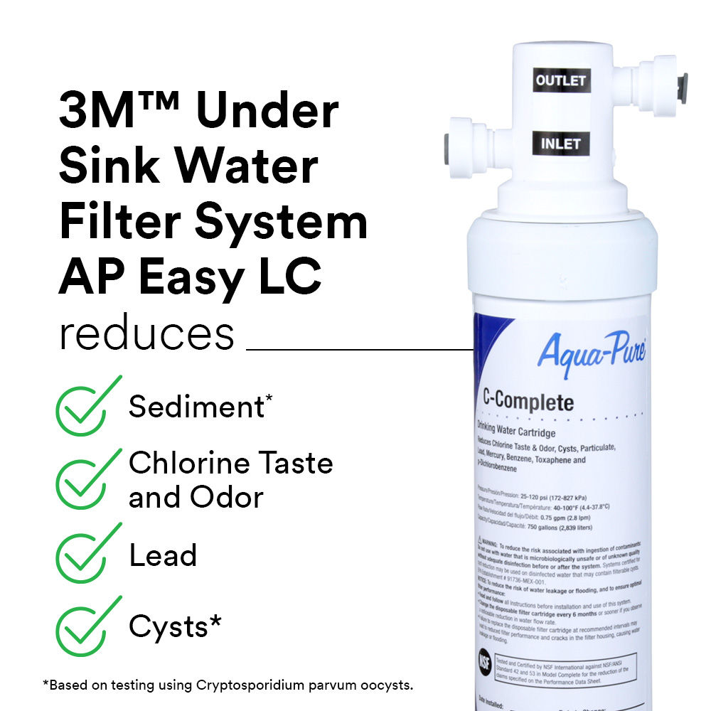 1 - AP Easy LC: 3M Under Sink Water Filter System AP Easy LC reduces sediment, chlorine taste