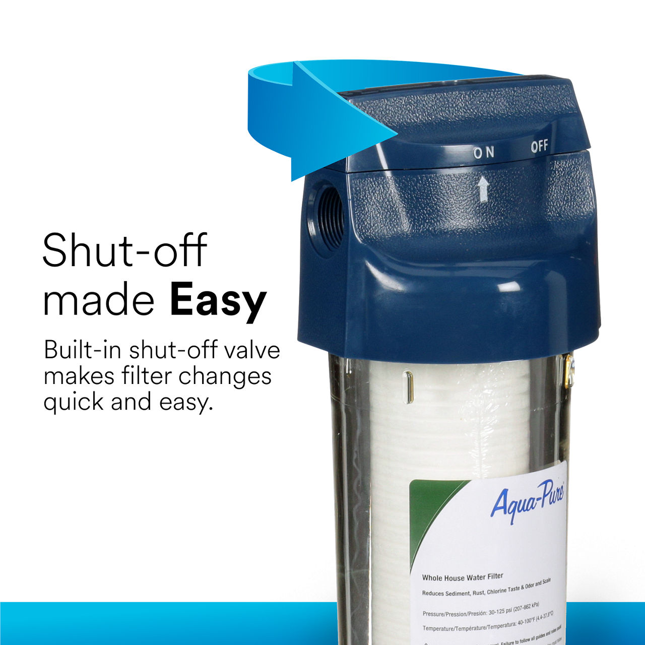 (4) Aqua-Pure AP100 Series: Shut-off made easy