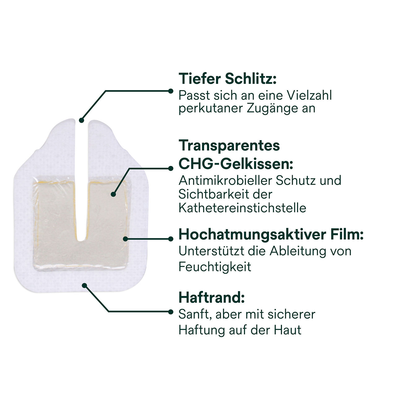 (2) Tegaderm CHG Gelpad 1664/1664R: Bestandteile des Gelpads
