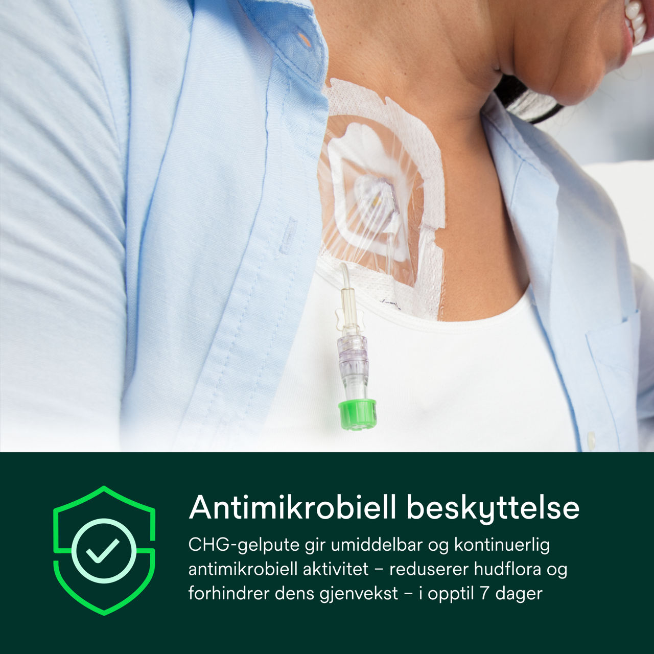 (3) Tegaderm CHG Gel Pad 1664/1664R: Antimikrobiell beskyttelse