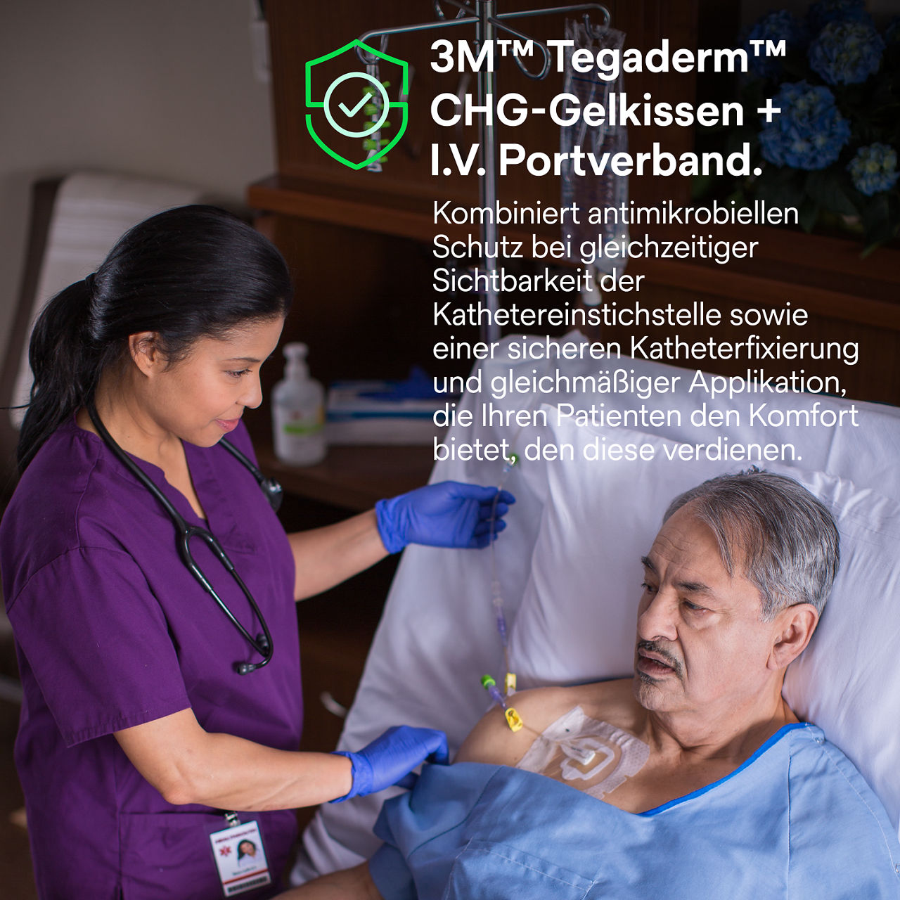 (4) Tegaderm CHG IV-Portverband 1665/1665R: Antimikrobieller Schutz