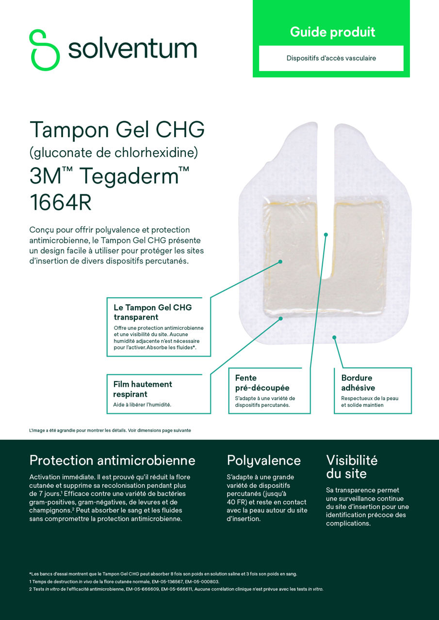 Tegaderm™ CHG Gelpad (1664R) Brochure pour Intravascular, version en ligne, langue française