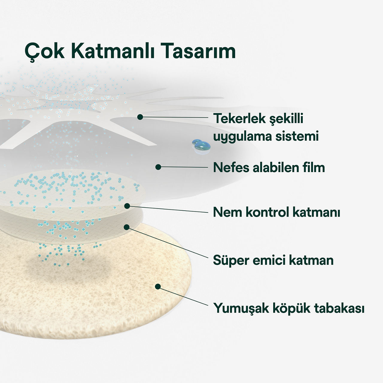 (2) Tegaderm HP Skumförband: Çok katmanlı tasarım