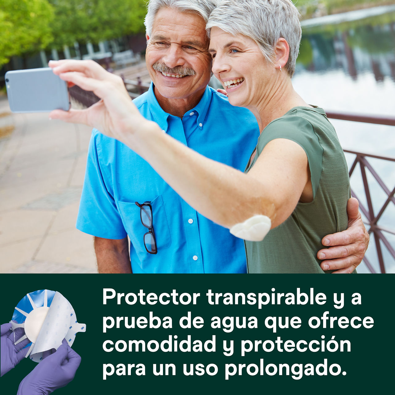 (5) Tegaderm HP Foam: La bandaje se adapta a áreas difíciles