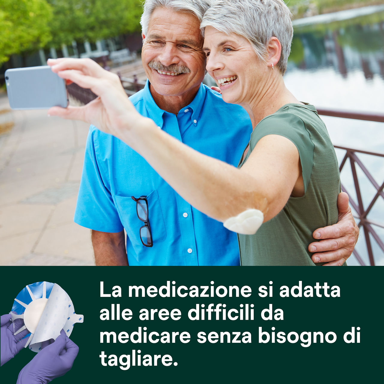 (5) Tegaderm HP Foam: La medicazione si adatta alle aree difficili