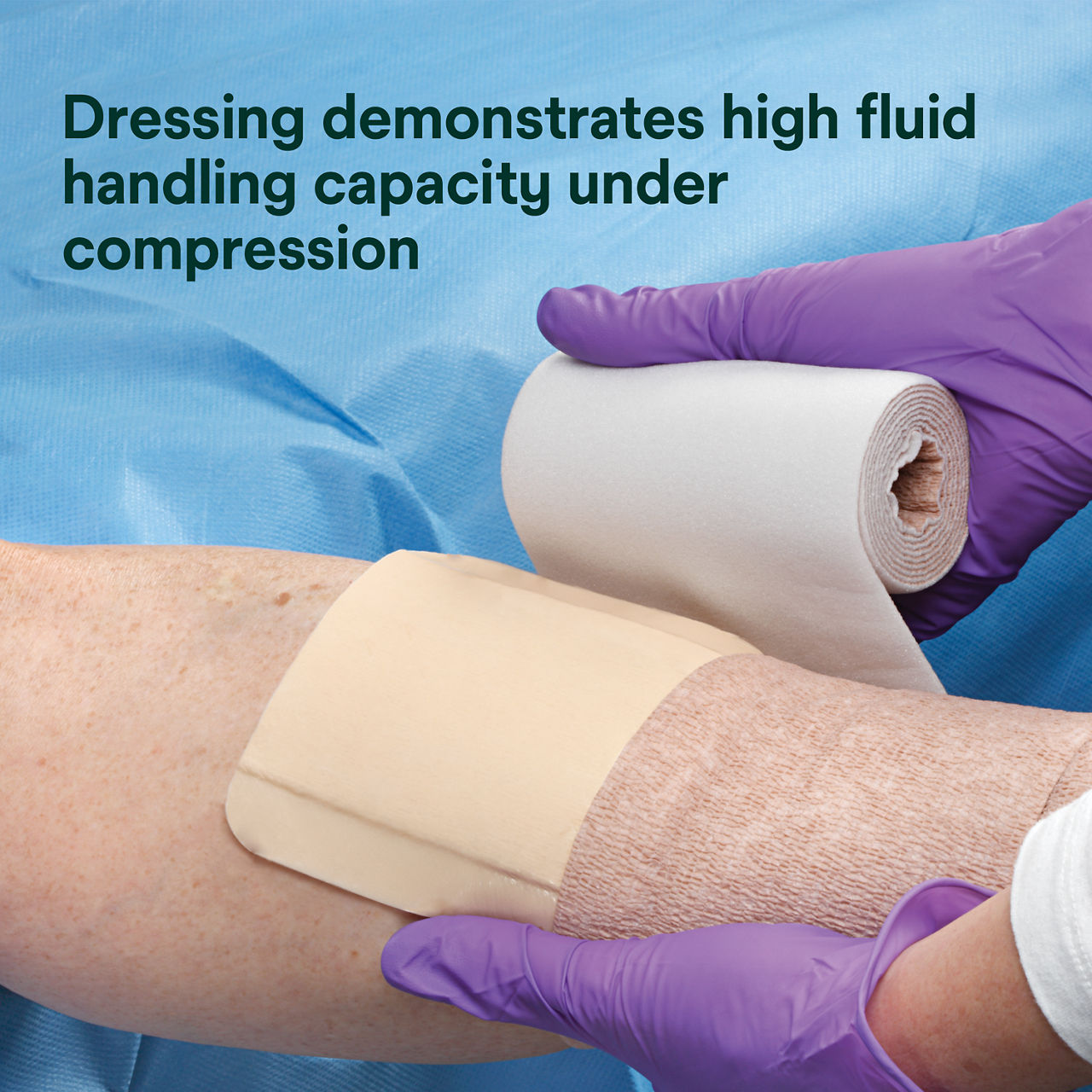 (4) Tegaderm HP Foam Non-Adhesive: High fluid handling capacity under compression