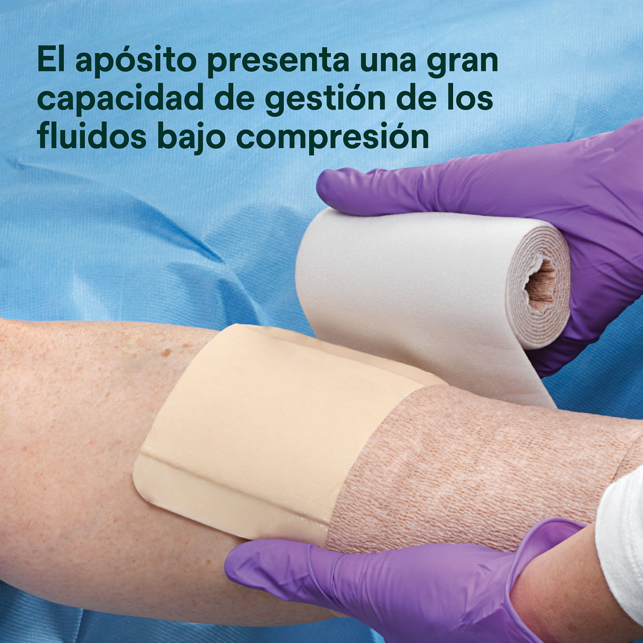 (4) Tegaderm HP Foam No Adhesivo: Alta capacidad de manejo de líquidos bajo compresión