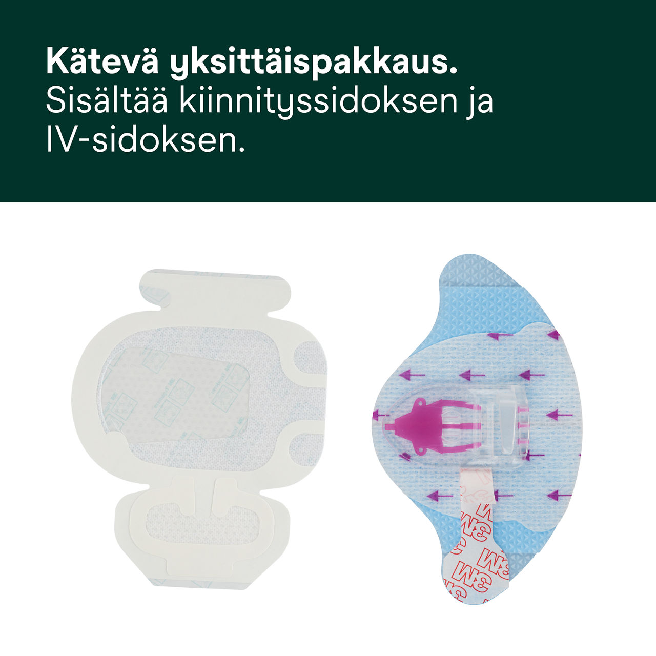 (1 - 1839-2100) 3M PICC/CVC + Tegaderm IV Advanced Securement: Kätevä yksittäispakkaus