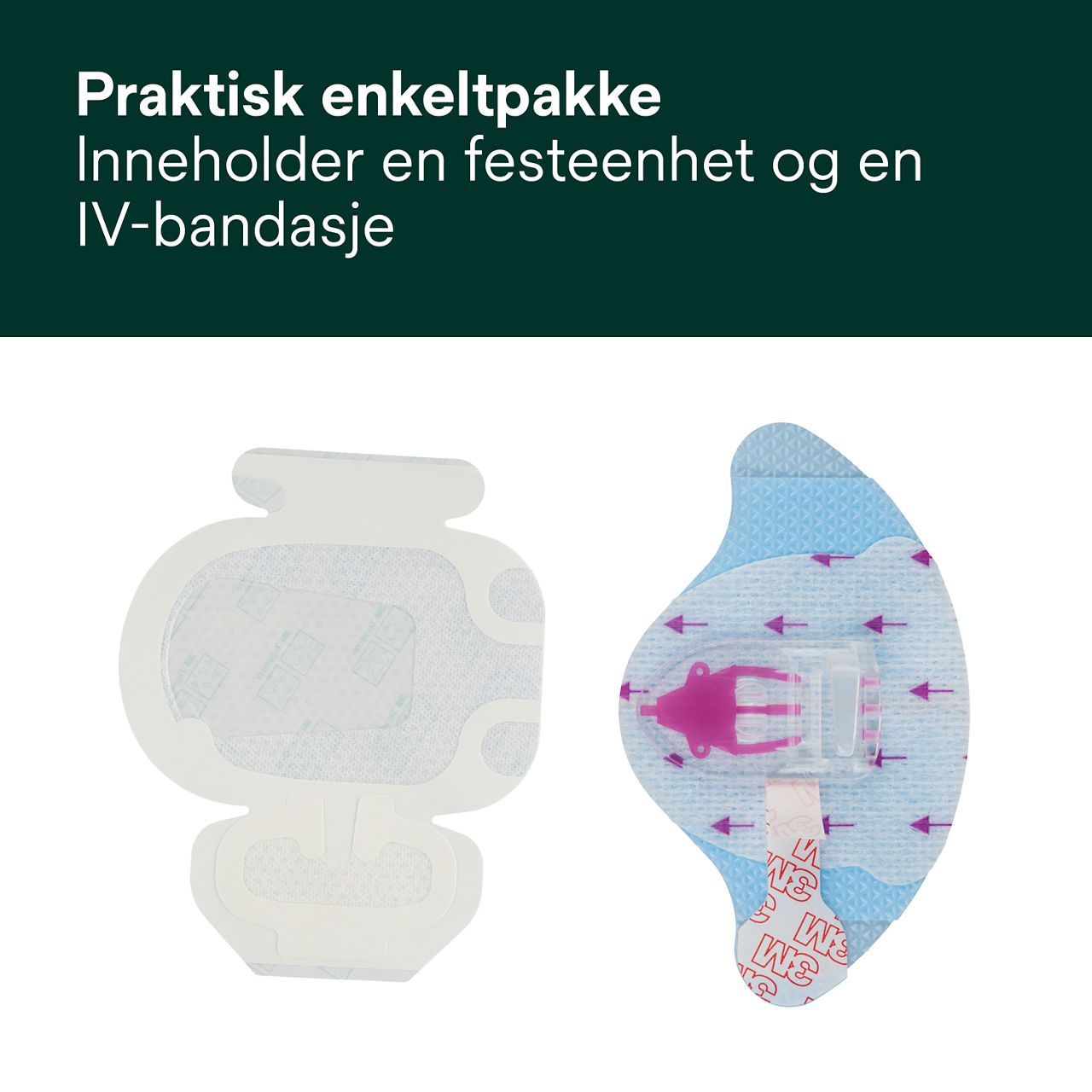 (1 - 1839-2100) 3M PICC/CVC + Tegaderm IV Advanced Securement: Praktisk enkeltpakning