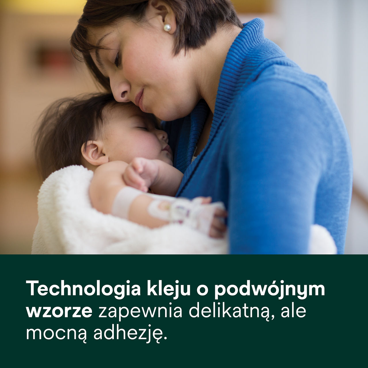 (5) Tegaderm IV Advanced Securement: Technologia kleju o podwójnym wzorze