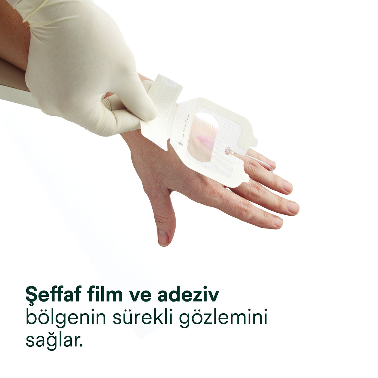 (4) Tegaderm IV Gelişmiş Sabitleme: Şeffaf film ve yapışkan