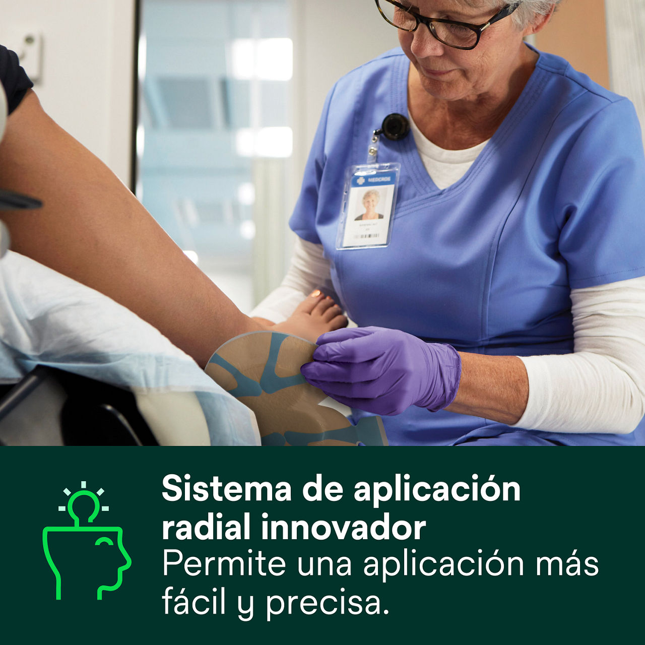 (3) Tegaderm Silicona Foam - Hæl: Innovador sistema de entrega con diseño de rayos