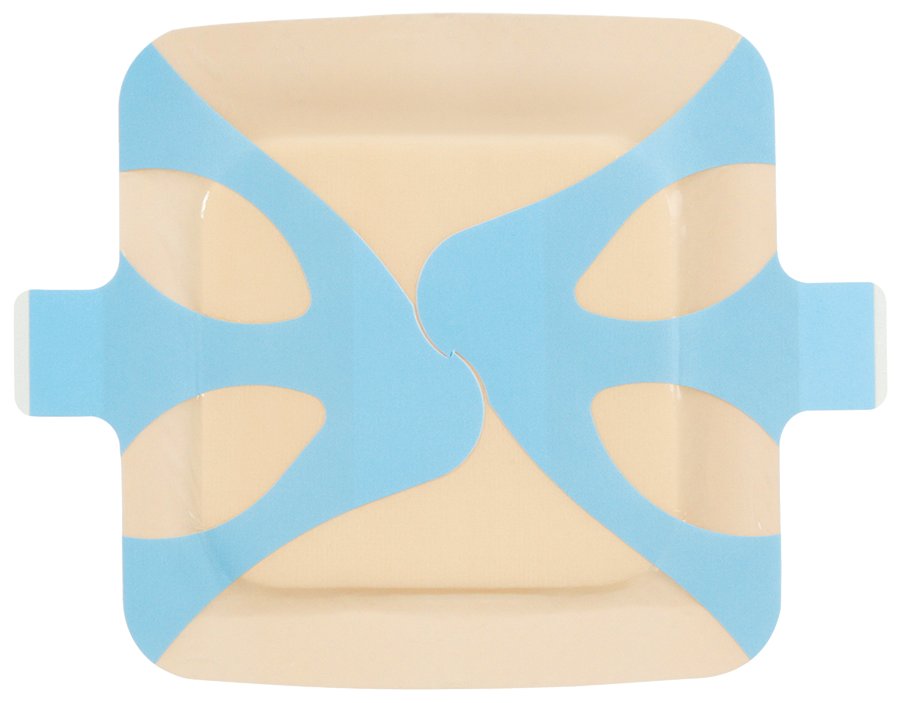 3M™ Tegaderm™ Silicone Foam Border Dressing 90642, Silicone foam dressing, advanced adhesive technology, moderate to high, exuding wounds, product image, png, cmyk, PRA-PM-ALL-00429