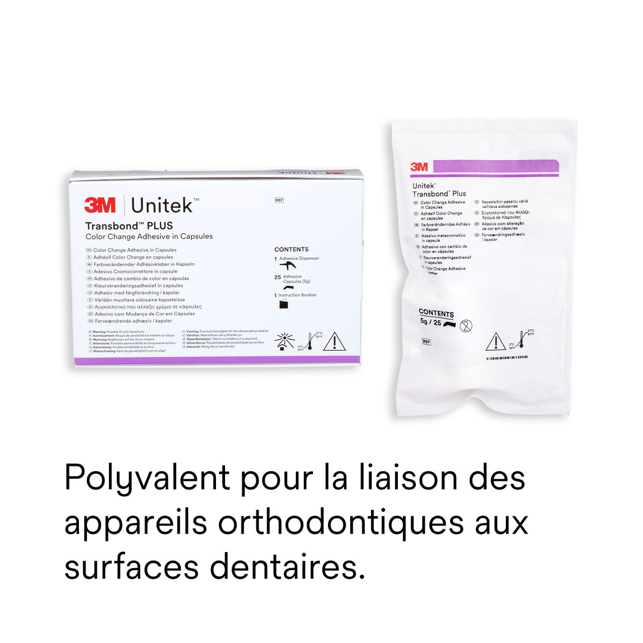 (1) Capsules Adhésif Transbond Plus à changement de couleur Polyvalent pour le collage