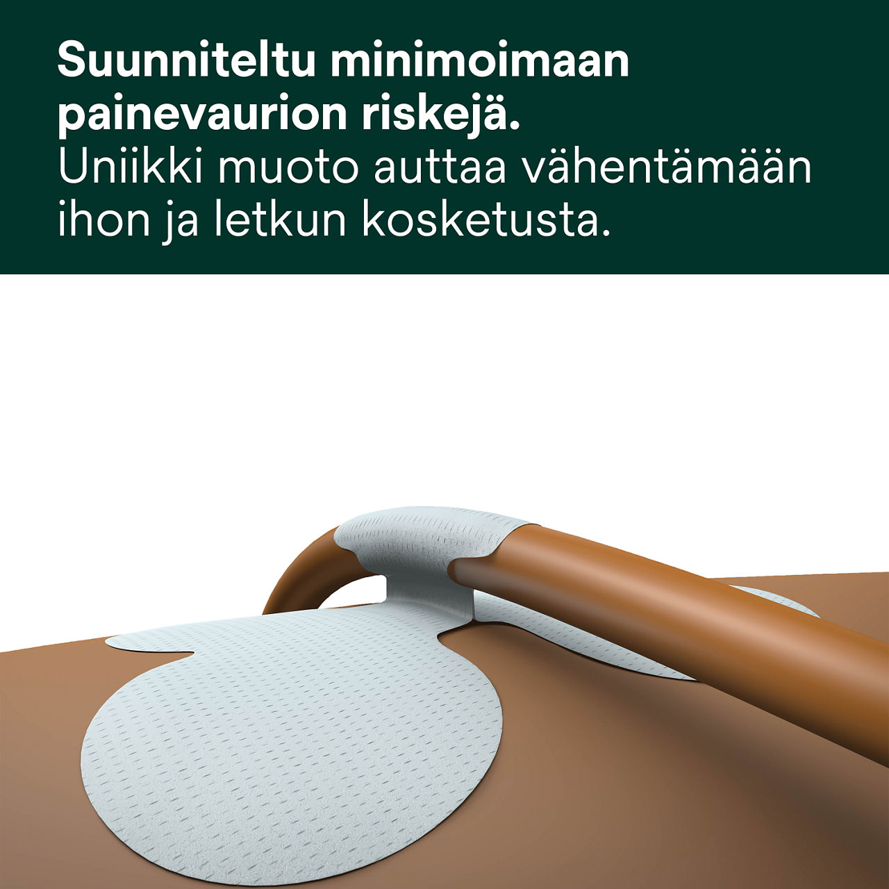 (1) Letkun kiinnitystarvike: Suunniteltu vähentämään painevaurion riskiä