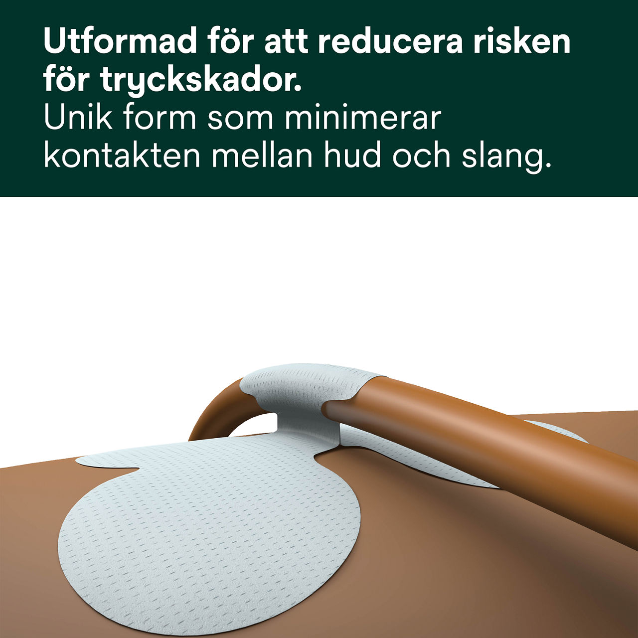 (1) Rörfixeringsenhet: Designad för att bidra till att minska risken för tryckskador