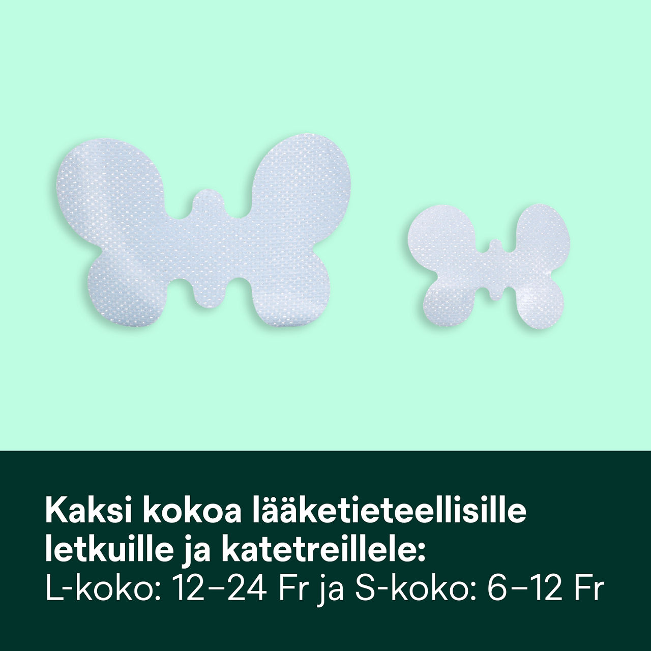 (2) Letkun kiinnitystarvike: Kaksi kokoa lääketieteellisille letkuille ja katetreille