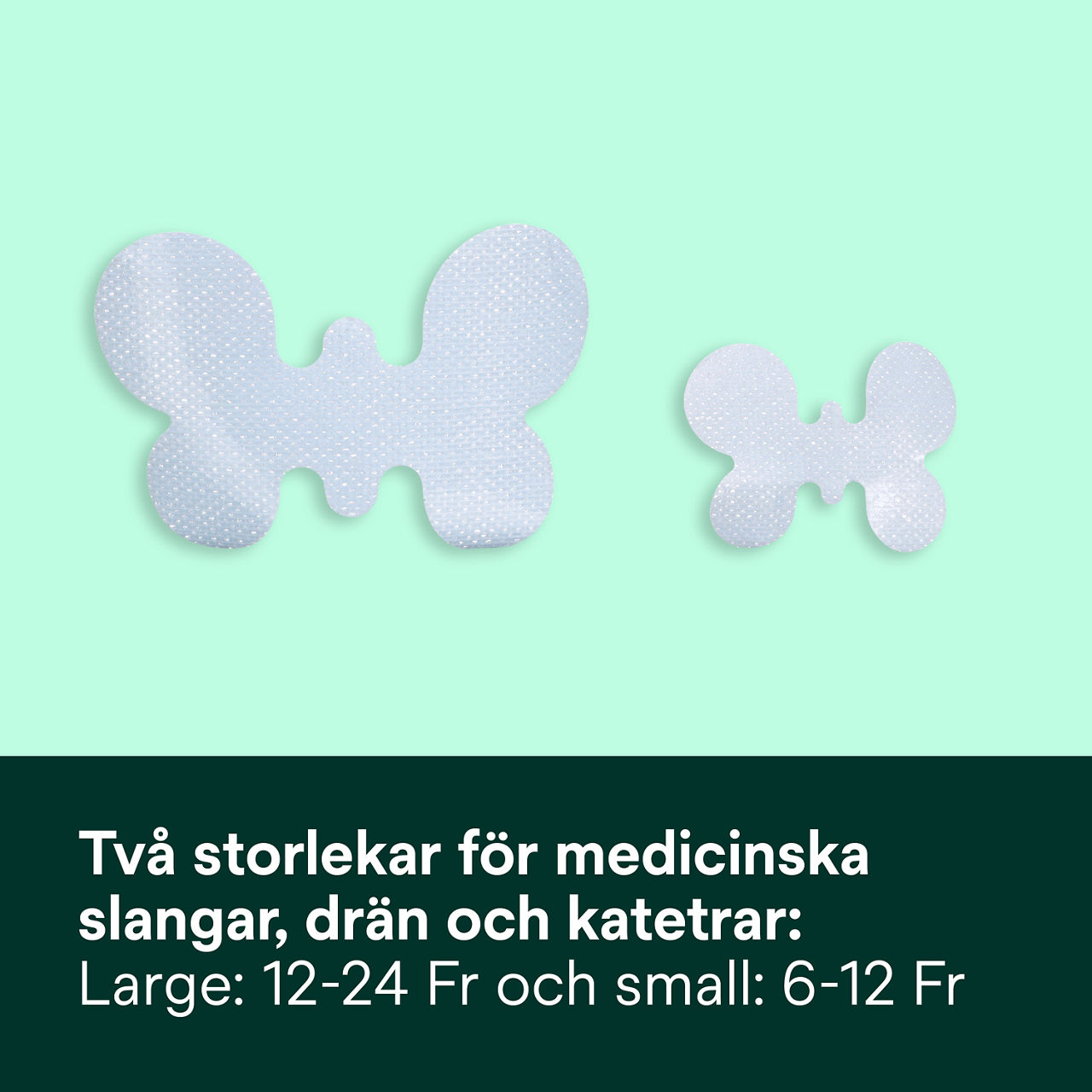 (2) Rörfixeringsenhet: Två storlekar för medicinska rör och katetrar