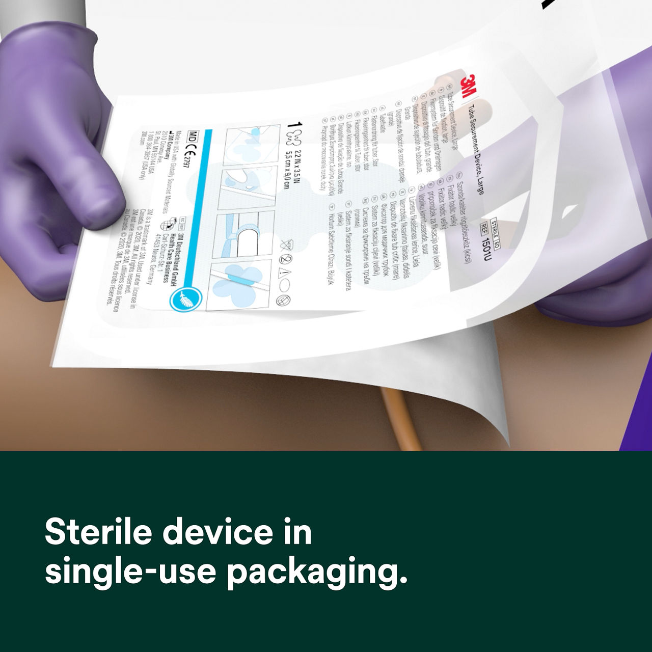 (7) Tube Securement Device: Sterile device in single-use packaging