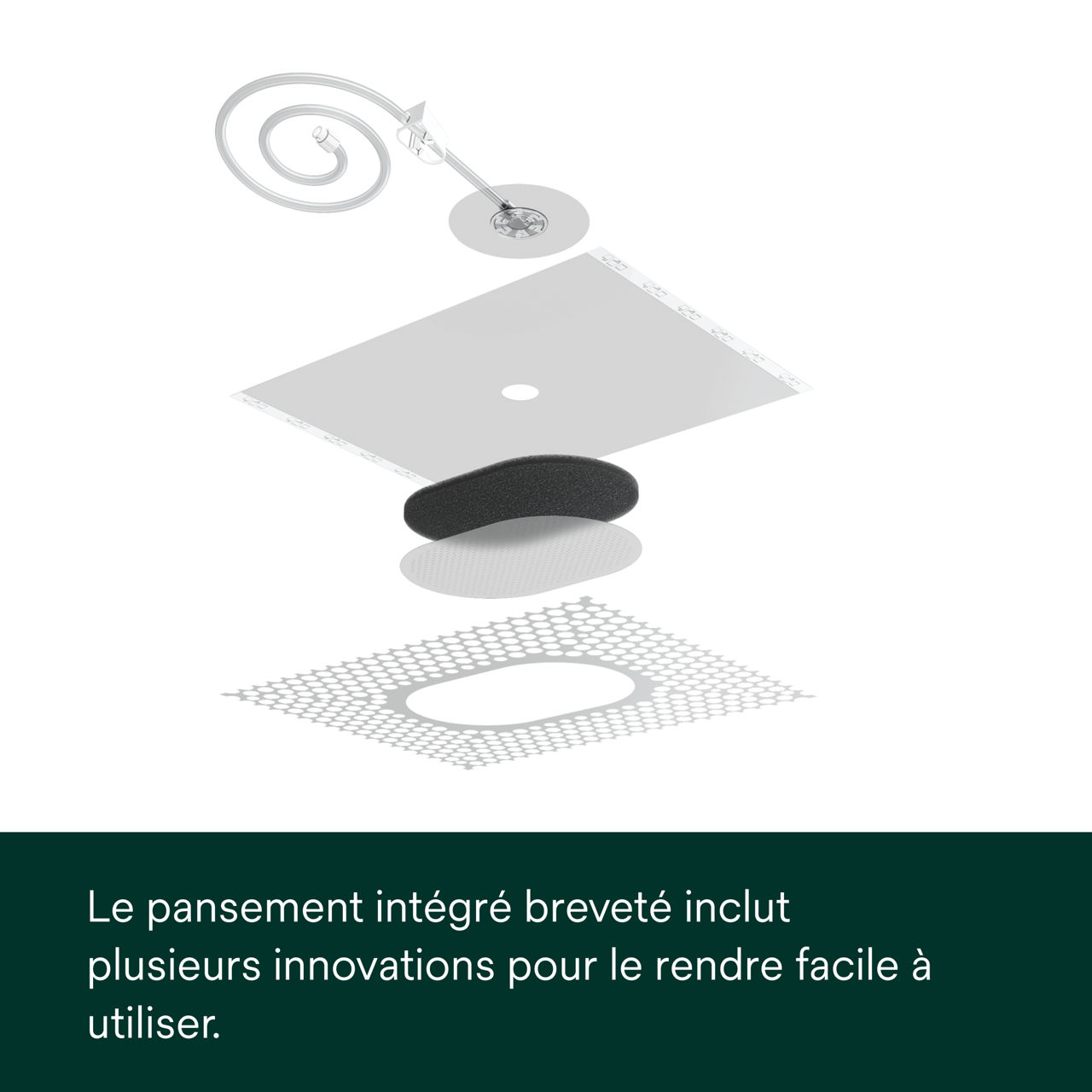 2 : V.A.C. Peel and Place - Rapprochez le pansement et le lit de la plaie.