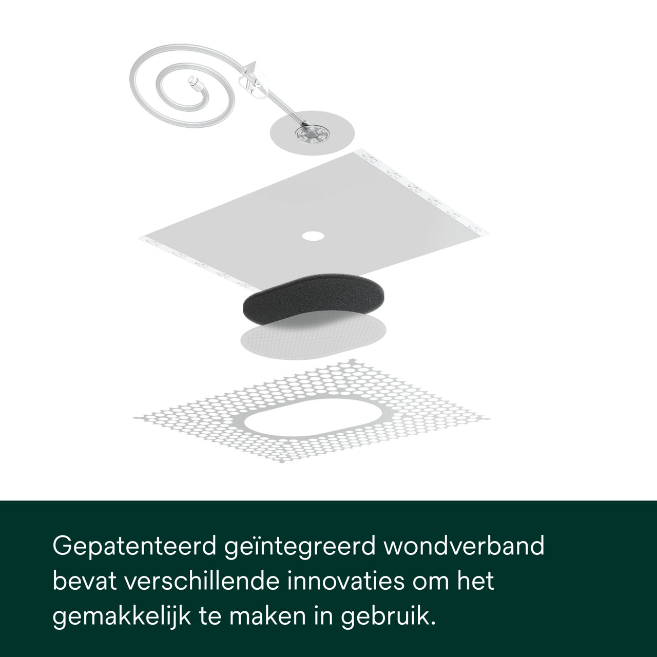 2: V.A.C. Peel and Place - Trek het verband en het wondbed naar elkaar toe.